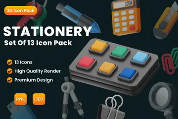 Schreibwaren 3D Icon Pack