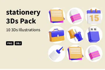 Schreibwaren 3D Icon Pack