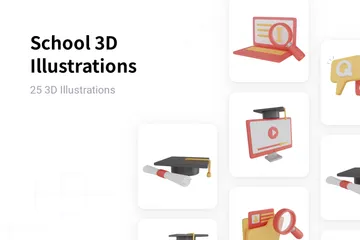 Schule 3D Illustration Pack