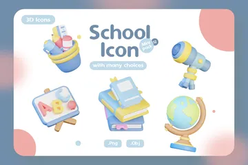 Schule 3D Icon Pack