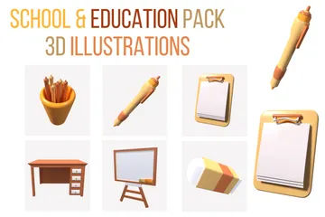 Schule und Bildung 3D Icon Pack