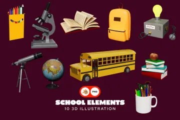 Schulelemente 3D Icon Pack