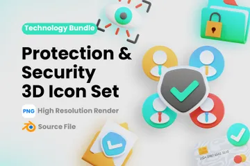 Schutz und Sicherheit 3D Icon Pack