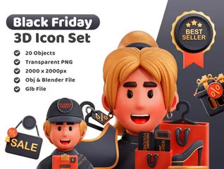 Schwarzer Freitag 3D Icon Pack