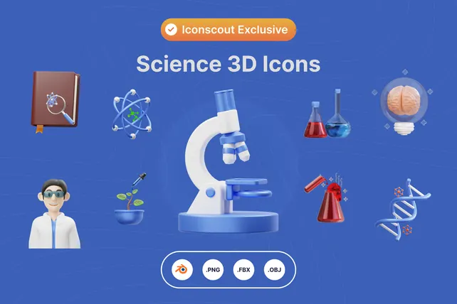 Science 3D Illustration Pack - 15 Science & Technology 3D Illustrations ...