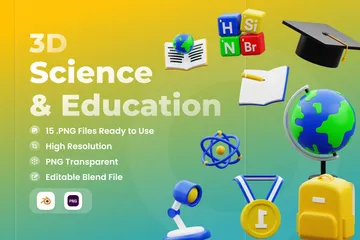 Science & Education 3D Icon Pack