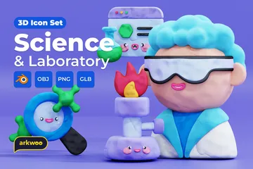 Science & Laboratory 3D Icon Pack