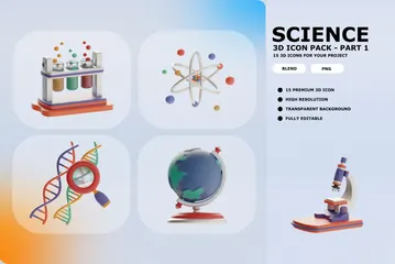 Science Part 1 3D Icon Pack