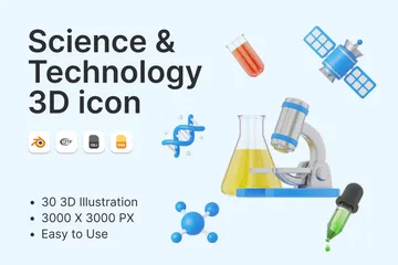 Technologie scientifique Pack 3D Icon