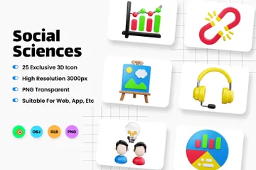 Sciences sociales Pack 3D Icon