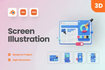 Screen 3D Illustration Pack