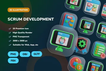 Scrum Development 3D Icon Pack