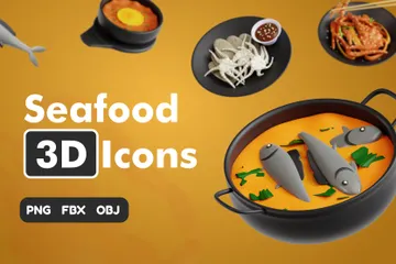 Seafood 3D Icon Pack