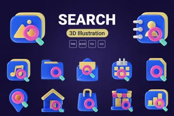 SEARCH 3D Icon Pack