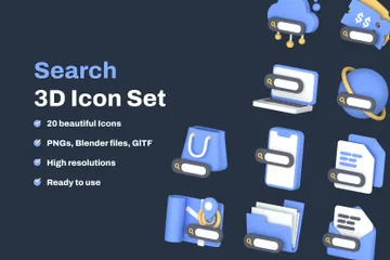 Search 3D Icon Pack