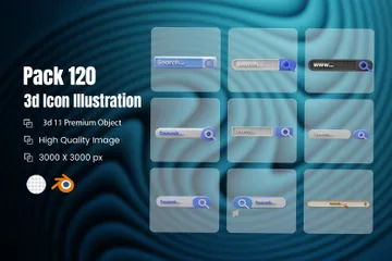 Search Bar 3D Icon Pack