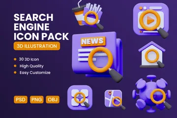 Search Engine 3D Icon Pack