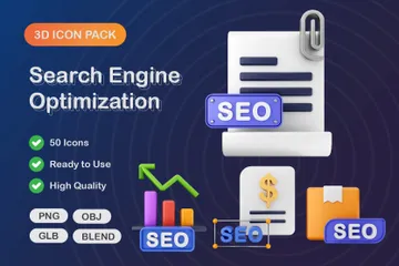 Search Engine Optimisation 3D Icon Pack