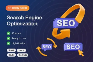 Search Engine Optimisation 3D Icon Pack