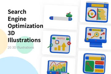Search Engine Optimization 3D Illustration Pack