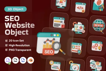 Search Engine Optimization Website 3D Icon Pack