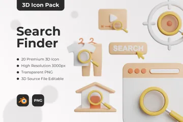 Search Finder 3D Icon Pack