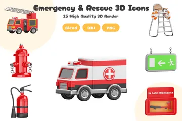 Urgence et sauvetage Pack 3D Icon