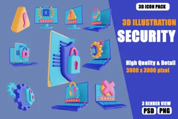 Sécurité Pack 3D Illustration