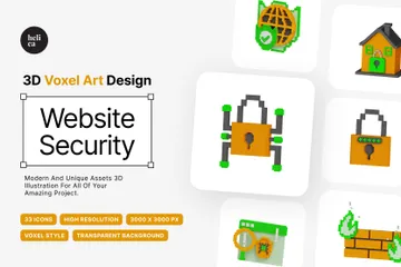 Sécurité du site Web Pack 3D Icon