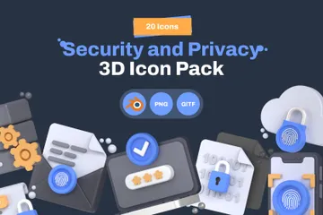 Sécurité et confidentialité Pack 3D Icon