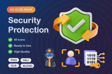 Protection de la sécurité Pack 3D Icon