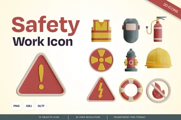 Travaux de sécurité 3D Icon Pack