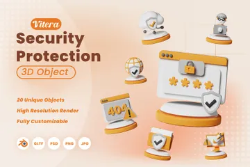 セキュリティ保護 3D Iconパック