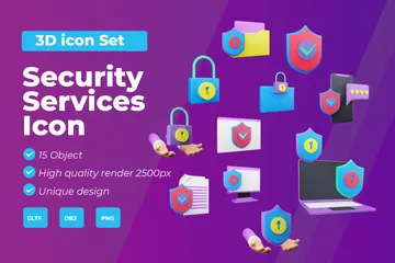 Security Services 3D Icon Pack