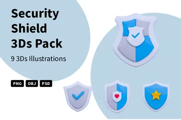 Security Shield 3D Icon Pack