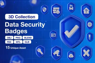 Data Security Badges 3D Icon Pack