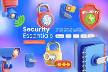 Security System Essentials 3D Icon Pack