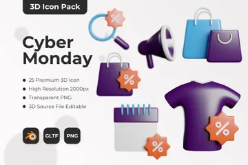 Segunda-feira cibernética Pacote de Icon 3D