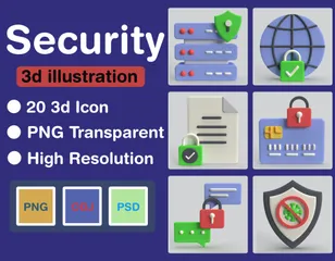 Segurança Pacote de Icon 3D