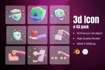 Segurança Pacote de Icon 3D