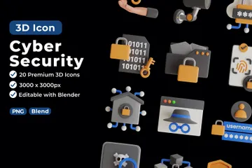 Cíber segurança Pacote de Icon 3D