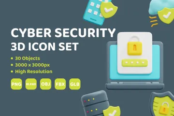 Cíber segurança Pacote de Icon 3D