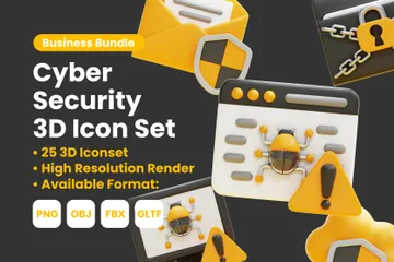 Cíber segurança Pacote de Icon 3D