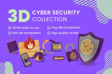 Cíber segurança Pacote de Icon 3D