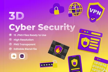 Cíber segurança Pacote de Icon 3D