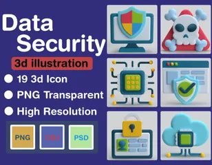 Segurança de dados Pacote de Icon 3D