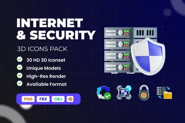 Segurança da Internet Pacote de Icon 3D