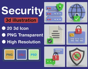Seguridad Paquete de Icon 3D