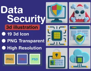 Seguridad de datos Paquete de Icon 3D