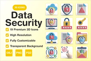 Seguridad de datos Paquete de Icon 3D